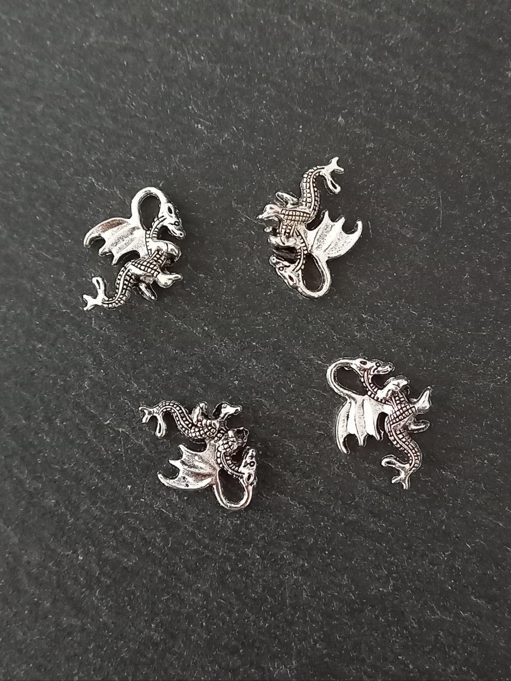 10 or 50 Dragon Charms Antique Silver Tone Alloy 21x14x6mm
