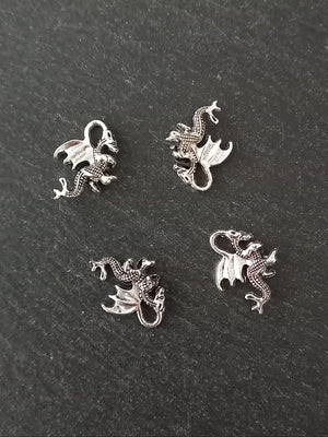 10 or 50 Dragon Charms Antique Silver Tone Alloy 21x14x6mm