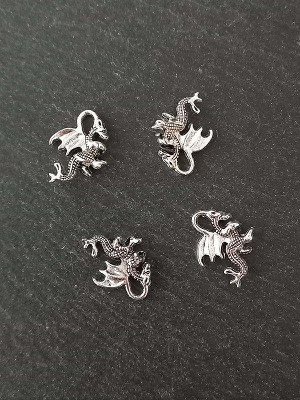 10 or 50 Dragon Charms Antique Silver Tone Alloy 21x14x6mm
