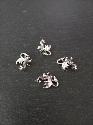 10 or 50 Dragon Charms Antique Silver Tone Alloy 21x14x6mm