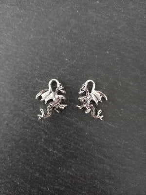 10 or 50 Dragon Charms Antique Silver Tone Alloy 21x14x6mm