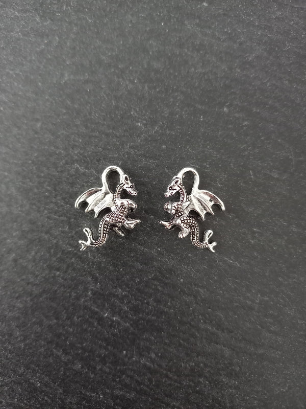 10 or 50 Dragon Charms Antique Silver Tone Alloy 21x14x6mm