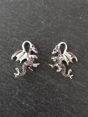 10 or 50 Dragon Charms Antique Silver Tone Alloy 21x14x6mm