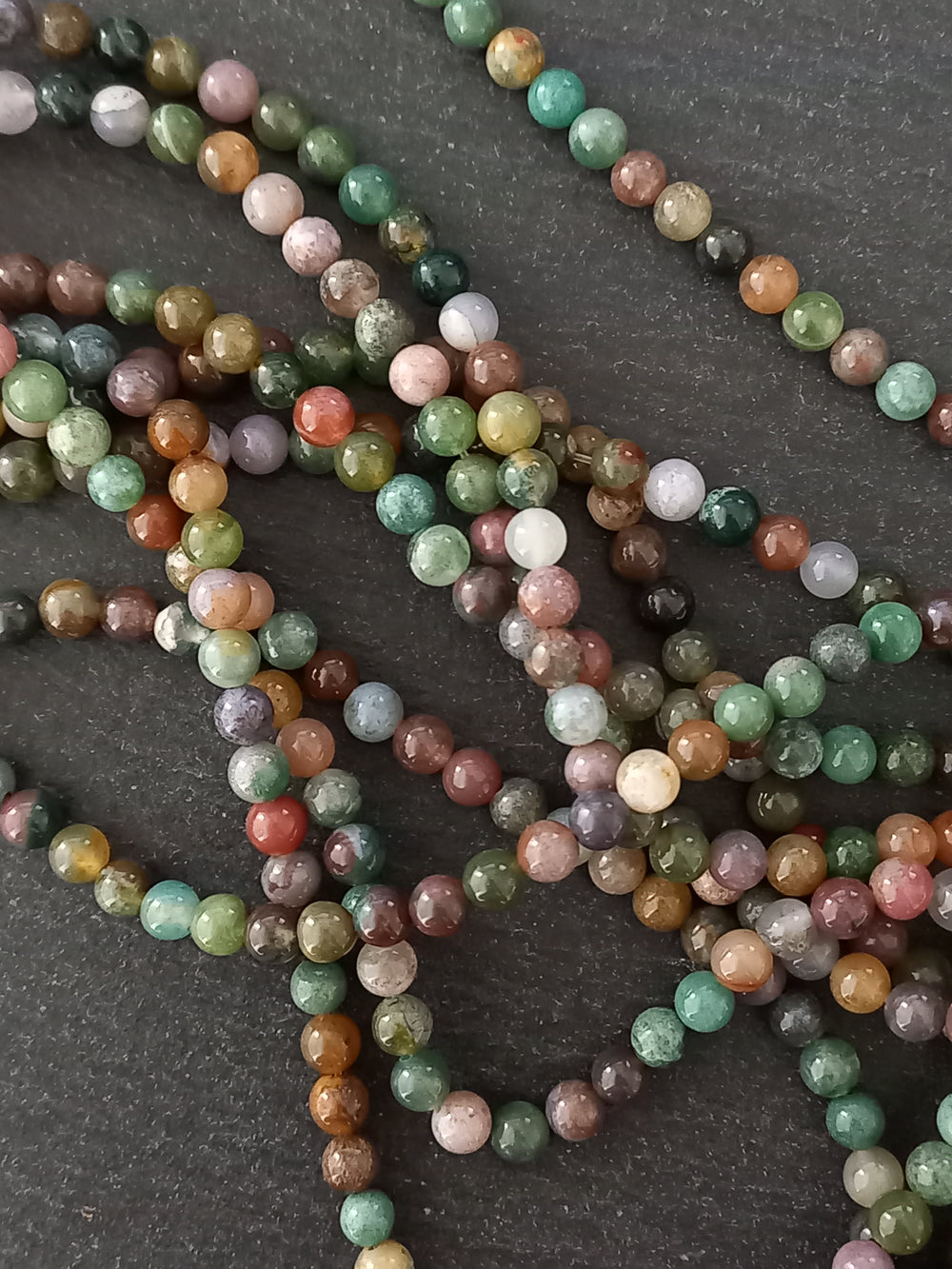 6.5mm Indian Agate Natural Undyed Round Gemstone Beads Full 15 inch Strand