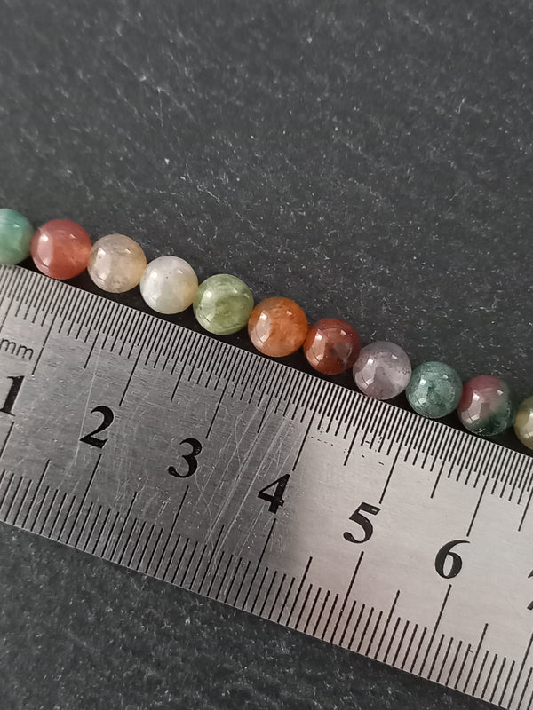 6.5mm Indian Agate Natural Undyed Round Gemstone Beads Full 15 inch Strand