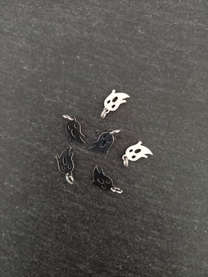 4 or 20 Stainless Steel Ghost Charms 11x7x1mm
