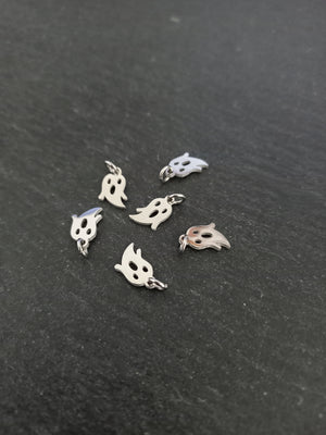 4 or 20 Stainless Steel Ghost Charms 11x7x1mm