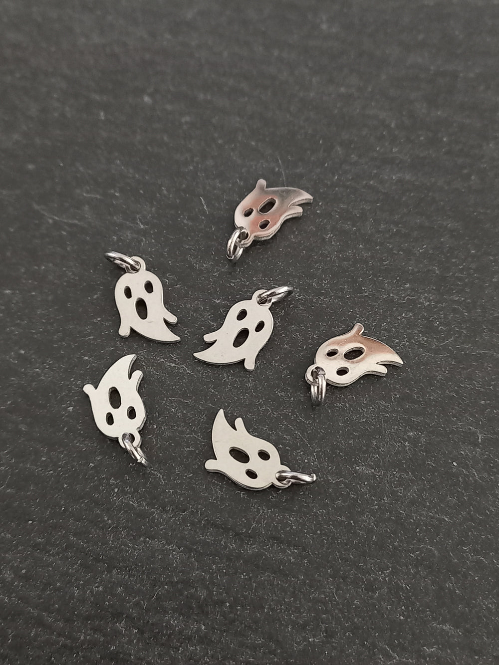 4 or 20 Stainless Steel Ghost Charms 11x7x1mm