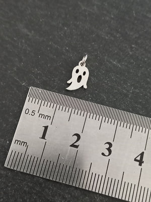4 or 20 Stainless Steel Ghost Charms 11x7x1mm