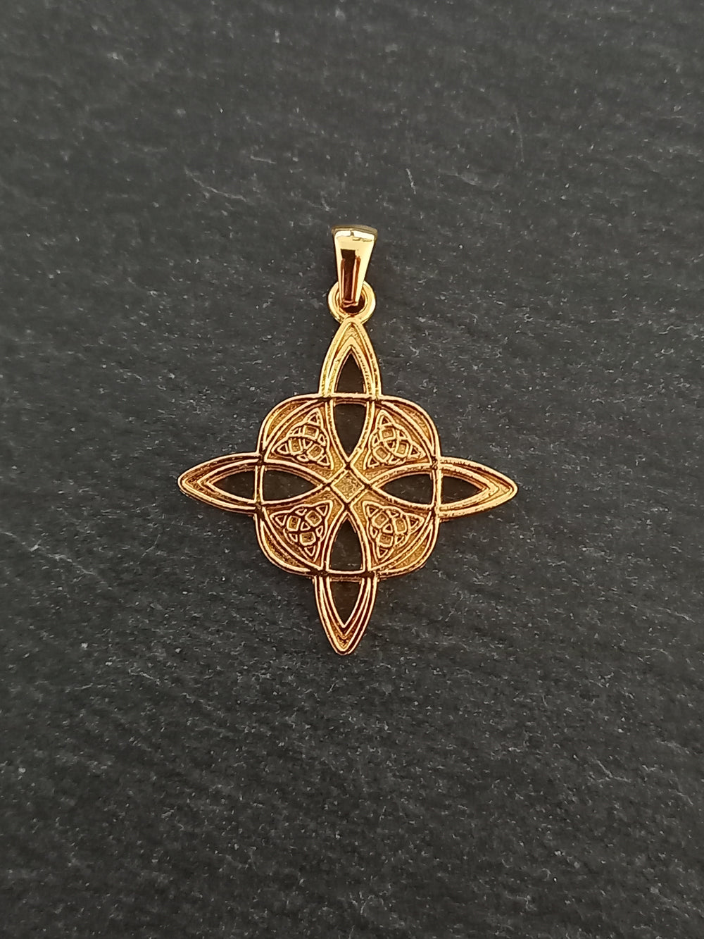 Gold Stainless Steel Witches Knot Pendant 33x30x2mm