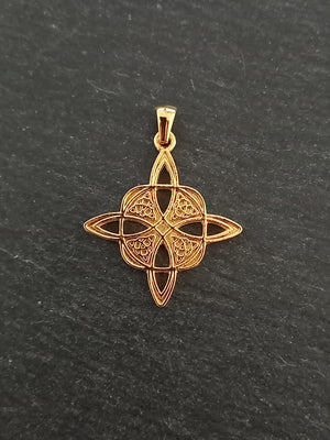 Gold Stainless Steel Witches Knot Pendant 33x30x2mm