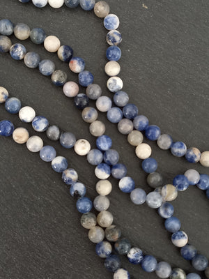 8.6mm Natural Sodalite Undyed Gemstone Beads Full 15 inch Strand