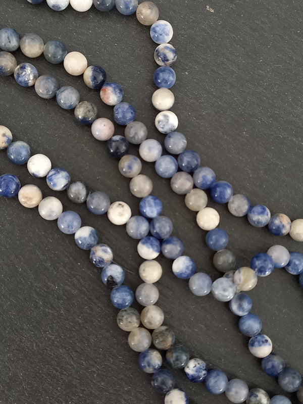 8.6mm Natural Sodalite Undyed Gemstone Beads Full 15 inch Strand