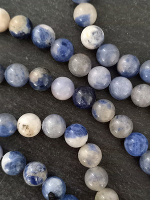 8.6mm Natural Sodalite Undyed Gemstone Beads Full 15 inch Strand