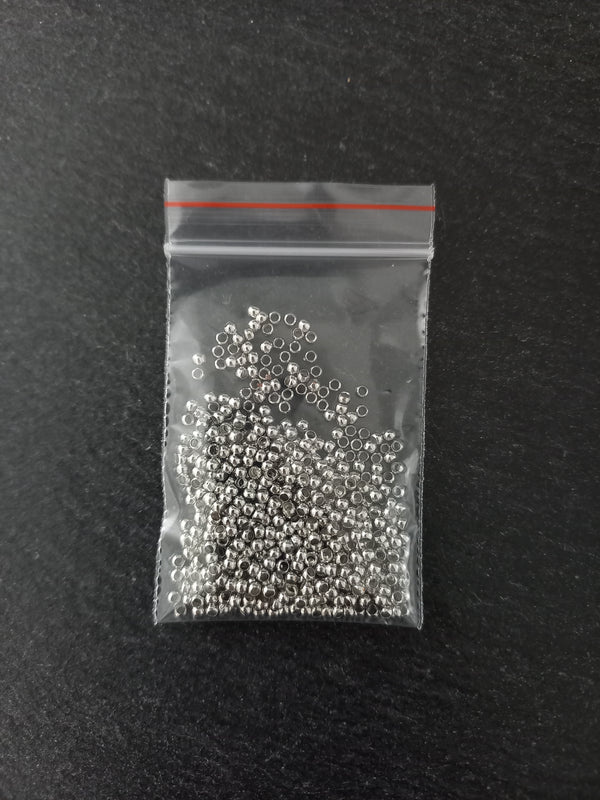 Approx. 500 (7g) pack of 2mm Crimp Beads in Bright Gold, Rose Gold or Silver, Antique Silver, Bronze or Gunmetal Hole: 1.2mm