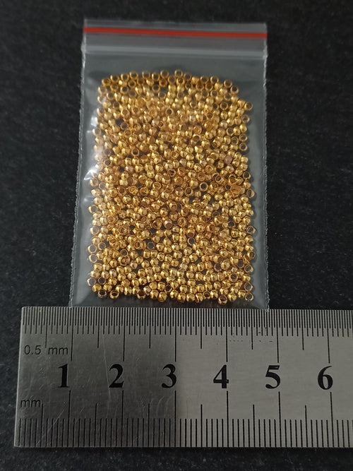 Approx. 500 (7g) pack of 2mm Crimp Beads in Bright Gold, Rose Gold or Silver, Antique Silver, Bronze or Gunmetal Hole: 1.2mm