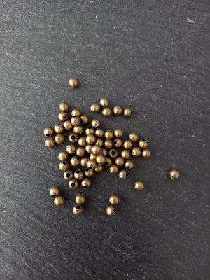 500 Antique Bronze Tone 4mm Hollow Round Spacer Beads Hole: 1.6mm