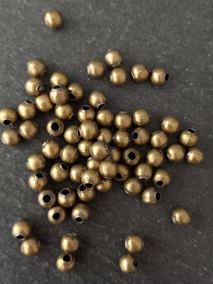 500 Antique Bronze Tone 4mm Hollow Round Spacer Beads Hole: 1.6mm
