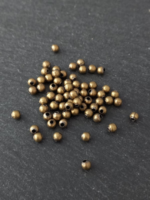 500 Antique Bronze Tone 4mm Hollow Round Spacer Beads Hole: 1.6mm