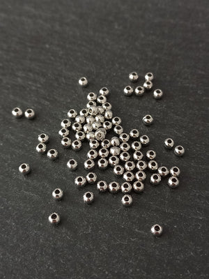 100 or 500 Solid 3mm Antique Silver Tone Alloy Beads Hole: 1mm