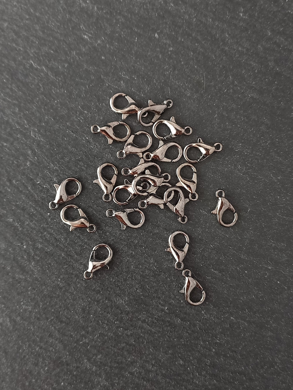 20 or 100 Gunmetal Tone 12mm Lobster Clasps Metal Alloy 12x6mm Nickel FREE