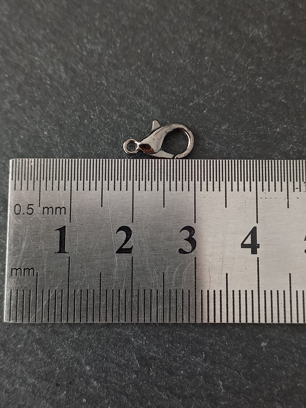20 or 100 Gunmetal Tone 12mm Lobster Clasps Metal Alloy 12x6mm Nickel FREE