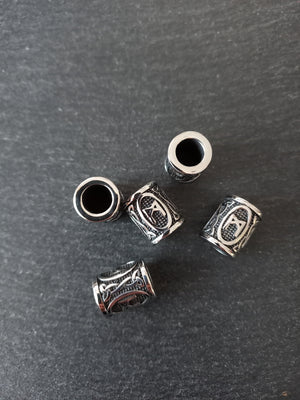1 or 5 Stainless Steel  ᛗ rune Mannaz Rune Beads Elder Futhark 16x13mm Hole: 8mm
