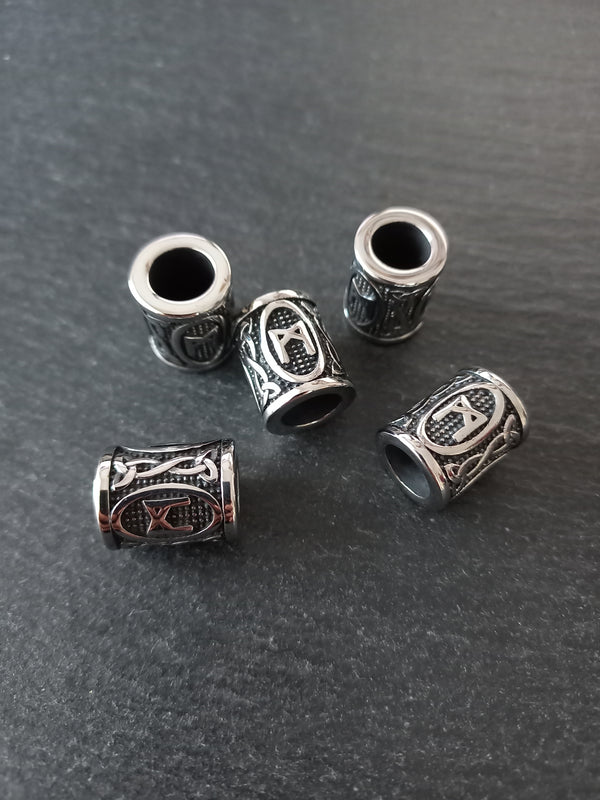1 or 5 Stainless Steel  ᛗ rune Mannaz Rune Beads Elder Futhark 16x13mm Hole: 8mm