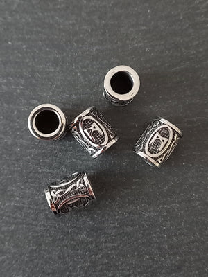 1 or 5 Stainless Steel  ᛗ rune Mannaz Rune Beads Elder Futhark 16x13mm Hole: 8mm