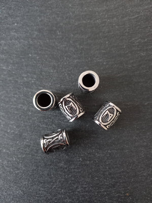 1 or 5 Stainless Steel  ᛗ rune Mannaz Rune Beads Elder Futhark 16x13mm Hole: 8mm