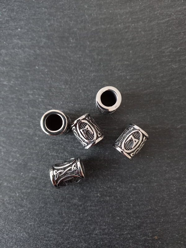1 or 5 Stainless Steel  ᛗ rune Mannaz Rune Beads Elder Futhark 16x13mm Hole: 8mm