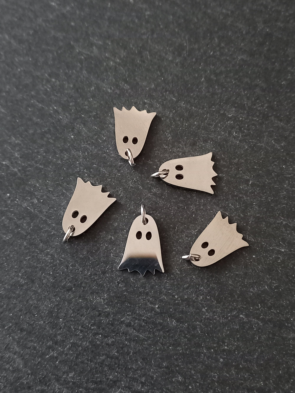 2 or 10 Ghost Charms Stainless Steel 14.5x10.5mm Nickel FREE