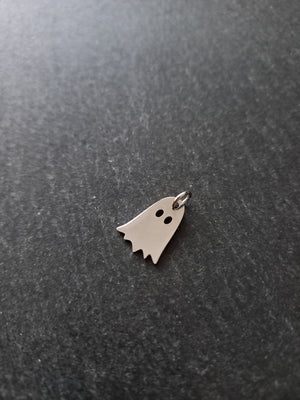 2 or 10 Ghost Charms Stainless Steel 14.5x10.5mm Nickel FREE