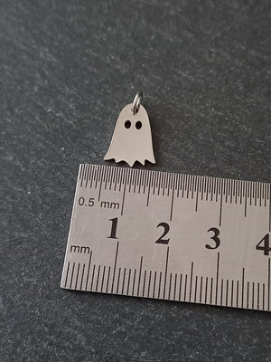 2 or 10 Ghost Charms Stainless Steel 14.5x10.5mm Nickel FREE