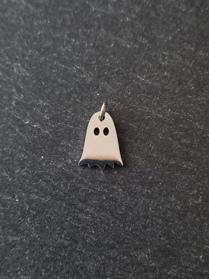 2 or 10 Ghost Charms Stainless Steel 14.5x10.5mm Nickel FREE