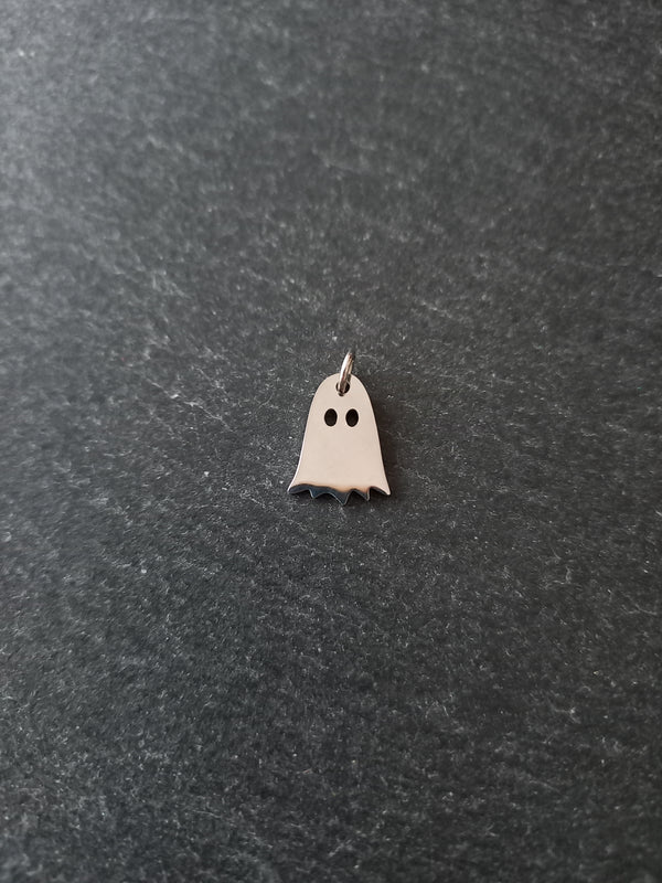 2 or 10 Ghost Charms Stainless Steel 14.5x10.5mm Nickel FREE