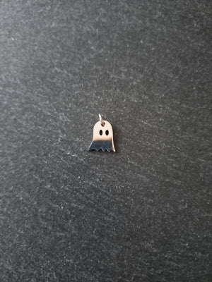 4 or 20 Stainless Steel Ghost Charms 12x10x1mm Nickel FREE