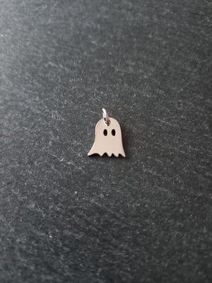 4 or 20 Stainless Steel Ghost Charms 12x10x1mm Nickel FREE