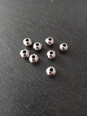 8 or 40 Stainless Steel 10mm Solid Round Spacer Beads 10x8mm Hole 3mm
