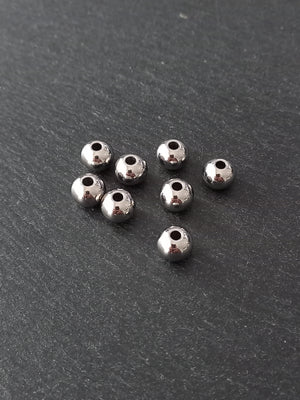 8 or 40 Stainless Steel 10mm Solid Round Spacer Beads 10x8mm Hole 3mm