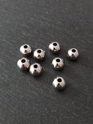 8 or 40 Stainless Steel 10mm Solid Round Spacer Beads 10x8mm Hole 3mm