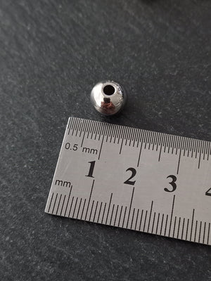 8 or 40 Stainless Steel 10mm Solid Round Spacer Beads 10x8mm Hole 3mm