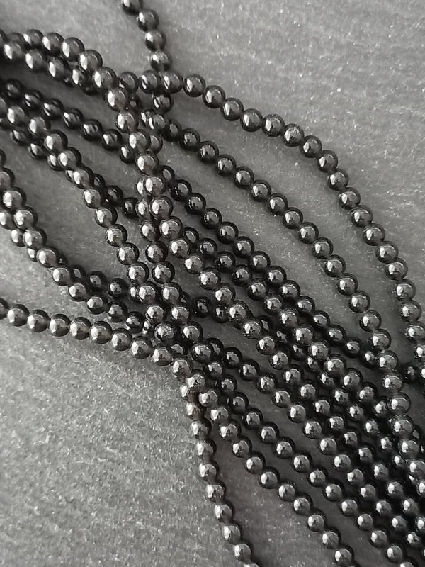 4.4mm Black Obsidian Round Natural Gemstone Beads Full 15 inch strand Hole: 1mm