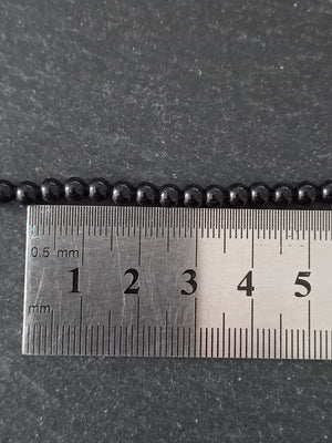 4.4mm Black Obsidian Round Natural Gemstone Beads Full 15 inch strand Hole: 1mm