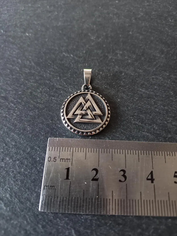 Odin's Knot Norse Valknut Stainless Steel Pendant 25x21x3mm