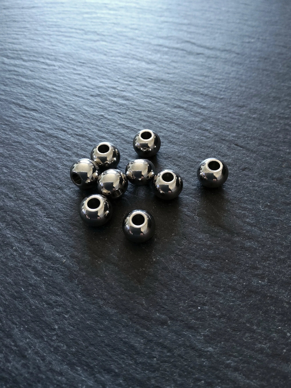 10 or 50 Stainless Steel 8mm Solid  Round Spacer Beads 8x6.5mm Hole: 3.5mm