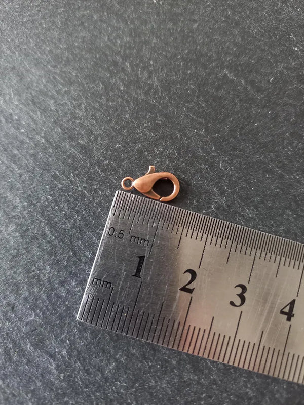 20 or 100 Antique Copper Tone 12mm Lobster Clasps Metal Alloy 12x6mm Nickel FREE