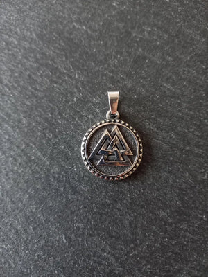 Odin's Knot Norse Valknut Stainless Steel Pendant 25x21x3mm