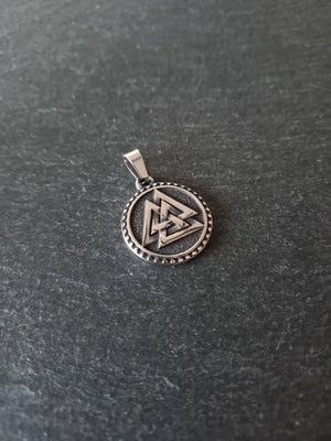 Odin's Knot Norse Valknut Stainless Steel Pendant 25x21x3mm