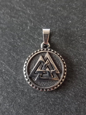 Odin's Knot Norse Valknut Stainless Steel Pendant 25x21x3mm